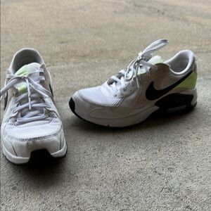 Nike Kids White and Black Sneakers with Neon Highlights